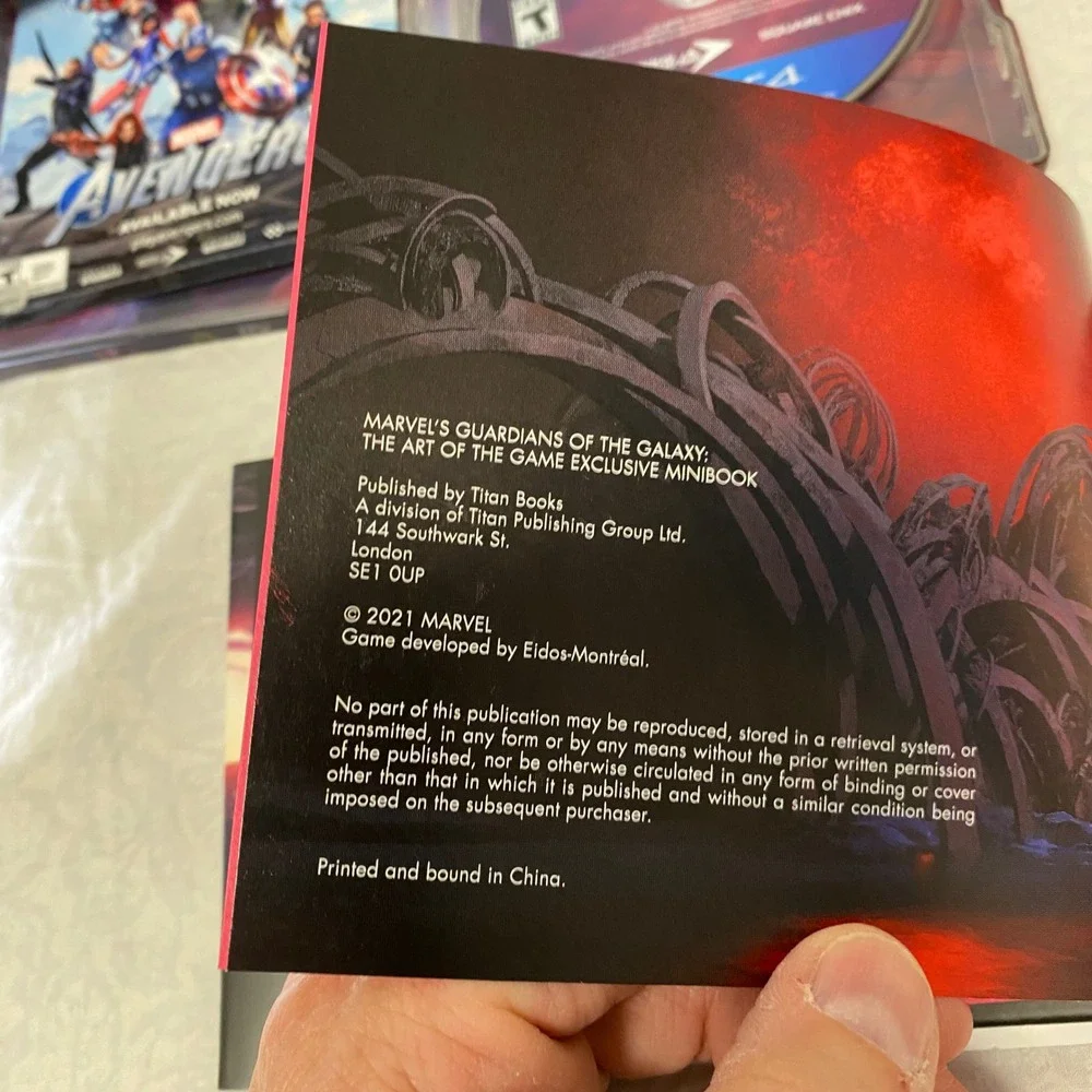Marvels Guardians of the Galaxy Cosmic Deluxe Edition PS4 Steelbook Art Book